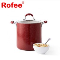 Pressed Aluminum Nonstick Red Sprinkle Kitchenware Sauce Pot With Glass Lid