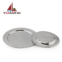 High quality Dinner serving dishes catering supplies Mirror Polishing SS Round Plate