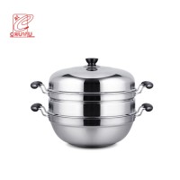 Mirror polishing two layers steamer pot stainless steel food steamer dim sum steamed cooking pan