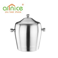 Unique Design Elegance Lines Ice Bucket with Tongs Stainless Steel (Grade 304) wine bucket/wine cooler with Deluxe Mirror Finish