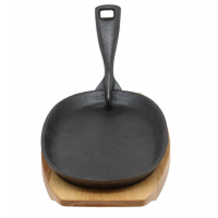 High Quality Cast Iron Round Fajita Pan and Sizzling Plate Restaurant Serving Plate