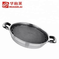 baking stainless steel double handle fry pan non stick for sale