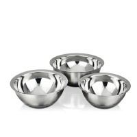 3 pcs stainless steel salad bowls set serving mixing bowl