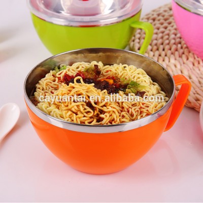 hot sale colorful stainless steel snack cup / mug dinning cup / mug with PP lid