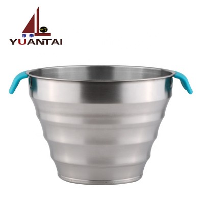 201 stainless steel ice bucket with silicone handle