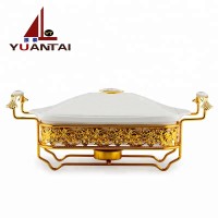 Luxury  rectangle ceramic chafing dish  for wedding ceramic food warmer dish