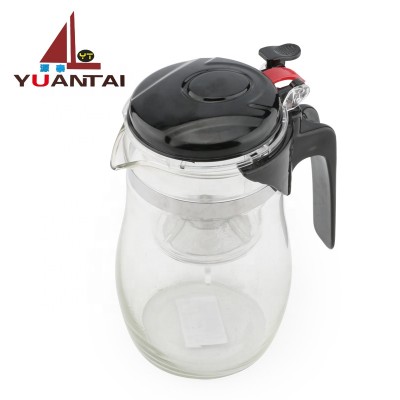 Factory price clear glass teapot stainless steel teapot infuser glass teapot